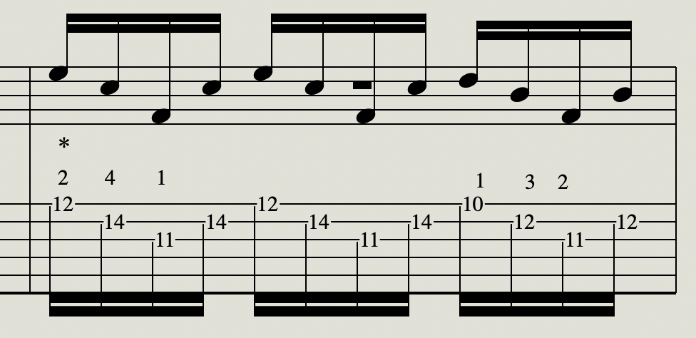 Using an asterisk in a score to remind of transitions