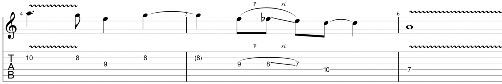 blues scale example in A minor